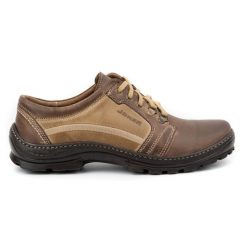 Joker Buty męskie trekkingowe 192 brązowe beżowy. Brązowe trekkingi męskie na jesień, z jeansu, bez zapięcia. Za 351.82 zł.