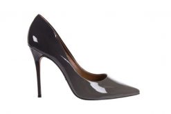 Szpilki Bayla-067 130301C Sfumado Greyish, Skóra naturalna lakierowana - 39. Szare szpilki damskie Bayla, bez wzorów, z lakierowanej skóry, bez obcasa, na szpilce, bez zapięcia. W wyprzedaży za 179.10 zł.