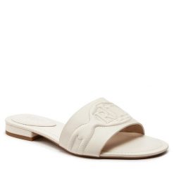 Klapki LAUREN RALPH LAUREN. Białe klapki damskie Lauren Ralph Lauren, bez wzorów, bez obcasa, bez zapięcia. Za 649.99 zł.