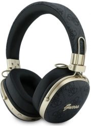 Słuchawki Guess Nauszne Bluetooth ENC metal 4G script logo czarny. Czarne słuchawki bezprzewodowe Guess. Za 164.98 zł.