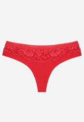 Czerwone Majtki Typu Stringi z Bawełną i Koronką Zeliche. Czerwone majtki damskie Renee, z bawełny. Za 7.99 zł.