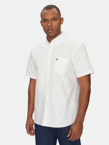 Lacoste Koszula CH1917 Biały Regular Fit. Białe koszule męskie Lacoste, m, bez wzorów, z bawełny, bez kołnierzyka, bez ramiączek. Za 306.99 zł.