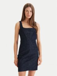 Calvin Klein Sukienka codzienna Sculpt LV047F793G Granatowy Slim Fit. Niebieskie sukienki damskie Calvin Klein, na co dzień, xs, bez wzorów, z syntetyku, bez kołnierzyka, bez ramiączek, proste. Za 529.99 zł.