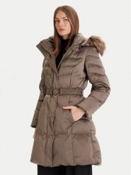 Guess Płaszcz zimowy W5BL30 W2802 Beżowy Regular Fit. Brązowe płaszcze damskie Guess, na zimę, s, z aplikacjami, z syntetyku, bez kołnierzyka, bez kaptura. Za 1,299.00 zł.