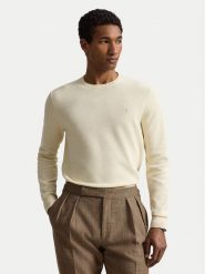 Polo Ralph Lauren Sweter 710918163527 Kremowy Regular Fit. Białe swetry męskie Polo Ralph Lauren, m, bez wzorów, z bawełny, bez kołnierzyka, bez ramiączek. Za 781.99 zł.