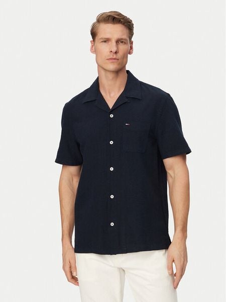 Tommy Jeans Koszula DM0DM23058 Granatowy Regular Fit. Niebieskie koszule męskie Tommy Jeans, m, bez wzorów, z bawełny, bez kołnierzyka, bez ramiączek. Za 199.99 zł.
