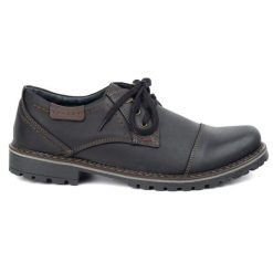 Buty męskie skórzane OLIVIER 312GT z przeszytym noskiem czarne. Czarne botki męskie bez wzorów, z jeansu, casualowe, bez obcasa, bez zapięcia. Za 351.82 zł.