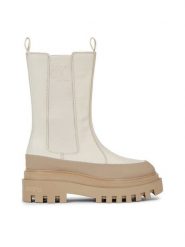 Calvin Klein Jeans Sztyblety Flatform Chelsea Boot Lth Wn YW0YW01111 Écru. Botki damskie Calvin Klein Jeans, bez wzorów, z jeansu, bez obcasa, na płaskiej podeszwie, bez zapięcia. Za 939.99 zł.