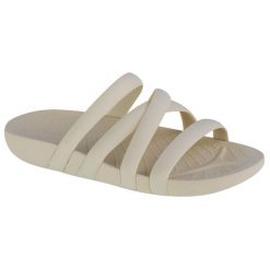 Klapki damskie Crocs Splash Strappy Sandal. Białe klapki damskie Crocs, bez wzorów, z materiału, sportowe, bez obcasa, bez zapięcia. Za 276.00 zł.