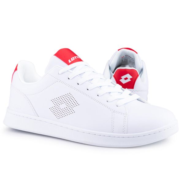 Buty męskie sportowe trampki Lotto BURGAS. Białe buty sportowe męskie Lotto, bez wzorów, casualowe, bez zapięcia. Za 129.00 zł.