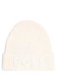 BOSS Czapka Kobiety wełna ze strzyży biały, ONE SIZE. Białe czapki damskie Boss, bez wzorów, z wełny. Za 399.95 zł.