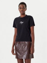 HUGO T-Shirt Destrel_3 50550117 Czarny Regular Fit. Czarne t-shirty damskie Hugo, xs, bez wzorów, z bawełny, bez kołnierzyka, bez ramiączek. Za 249.99 zł.