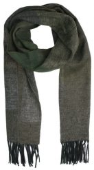 Szalik z Frędzlami, Szaro-Zielony, Wzór Geometryczny Miękki, Firmy V.Fraas -Cashmink. Szare szaliki męskie V. Fraas, bez wzorów, z materiału. Za 65.00 zł.