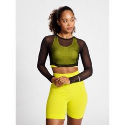 Damska koszulka z długim rękawem Hummel MT Fierce Mesh. Czarne bluzki damskie Hummel, bez wzorów, z meshu, sportowe, bez kołnierzyka, bez ramiączek. Za 189.00 zł.