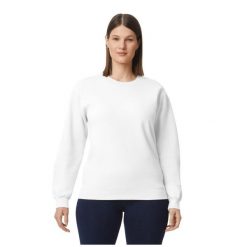 Bluza Polarowa Unisex Dla Dorosłych Softstyle Plain Midweight Fleece Top. Białe bluzy sportowe męskie GILDAN, na zimę, m, bez wzorów, z polaru, bez kaptura. Za 87.99 zł.
