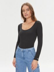 Guess Body Chia V3BP22 KC450 Czarny Slim Fit. Czarne body Guess, z aplikacjami, z syntetyku. Za 159.99 zł.