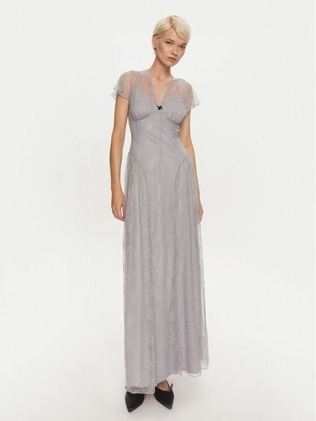 ROTATE Sukienka wieczorowa Kally 113275039 Szary Regular Fit. Szare sukienki damskie ROTATE, bez wzorów, z syntetyku, wizytowe, bez kołnierzyka, bez ramiączek. Za 1,279.00 zł.