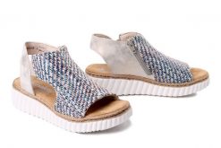 RIEKER 69284-90 multi, sandały damskie. Sandały damskie Rieker, bez wzorów, bez obcasa, bez zapięcia. Za 263.92 zł.