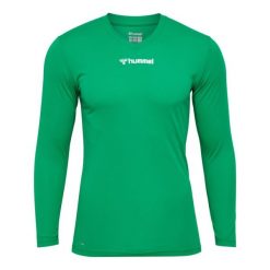 Koszulka z długim rękawem Hummel BL Essential. Zielone bluzy męskie Hummel, bez wzorów, sportowe, bez ramiączek, bez kaptura. Za 153.50 zł.