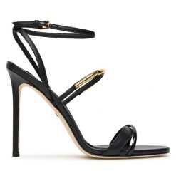 Sandały Elisabetta Franchi. Czarne sandały damskie Elisabetta Franchi, bez wzorów, bez obcasa, na szpilce, bez zapięcia. Za 2,149.00 zł.