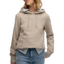 Bluza damska z kapturem Superdry Essential Logo Emb Hb. Brązowe bluzy damskie Superdry, xs, bez wzorów, z bawełny, klasyczne, bez ramiączek, z kapturem. Za 279.65 zł.