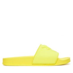 Klapki PINKO. Żółte klapki damskie Pinko, bez wzorów, bez obcasa, bez zapięcia. Za 189.99 zł.