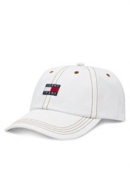 Tommy Jeans Czapka z daszkiem Heritage AW0AW17572 Écru. Białe czapki damskie Tommy Jeans, bez wzorów, z bawełny. Za 99.99 zł.
