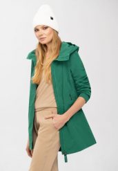 Zielona kurtka parka damska J-BILLIE. Zielone kurtki damskie Volcano, s, z aplikacjami, z materiału, bez kaptura. Za 259.99 zł.