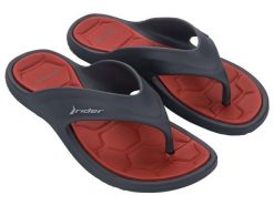 Buty klapki sportowe japonki męskie Rider Cape XVIII. Czerwone klapki męskie Rider, bez wzorów, z materiału, bez zapięcia. Za 94.99 zł.