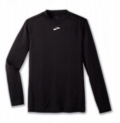 Bluza biegowa Brooks High Point Long Sleeve - black. Czarne bluzy męskie Visent, m, bez wzorów, bez ramiączek, bez kaptura. Za 306.36 zł.