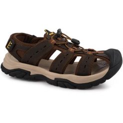 Męskie sandały sportowe trekkingowe skórzane brązowe GRISPORT 9028M. Brązowe buty sportowe męskie Grisport, bez wzorów, bez zapięcia, trekkingowe. Za 199.00 zł.
