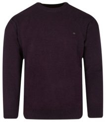 Sweter Bordowy w Okrągły Dekolt, U-neck, Męski -TRIKKO. Czerwone swetry męskie Trikko, l, bez wzorów, z bawełny, biznesowe, bez kołnierzyka, bez ramiączek. Za 219.00 zł.