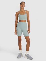 4F Legginsy kolarki treningowe damskie - zielone L. Zielone legginsy sportowe damskie 4F, l, bez wzorów, z dzianiny, z podwyższonym stanem, krótkie, na fitness i siłownię. Za 99.99 zł.
