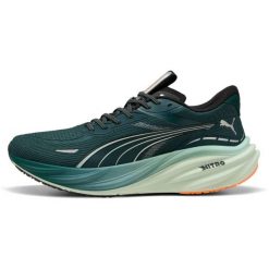 Buty sportowe Puma Magnify Nitro 3. Zielone buty sportowe męskie Puma, bez wzorów, bez zapięcia, na fitness i siłownię. Za 990.00 zł.