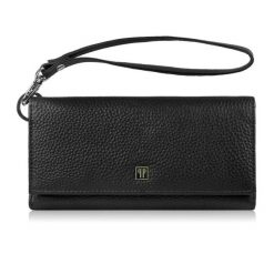 Portfel damski skórzany duży z miejscem na telefon kopertówka damska czarna Paolo Peruzzi T-141-BL. Czarne portfele damskie Paolo Peruzzi, ze skóry. Za 89.00 zł.
