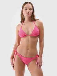 4F Dół od bikini damski - różowy L. Czerwone stroje kąpielowe damskie 4F, l, bez wzorów, z elastanu. Za 29.99 zł.