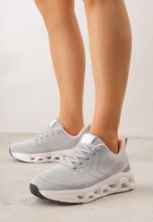 Szare Buty Sportowe na Grubej Geometrycznej Podeszwie Alexusa. Szare obuwie sportowe damskie Born2be, bez wzorów, z dresówki, bez zapięcia. Za 119.99 zł.