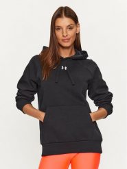 Under Armour Bluza Ua Rival Fleece Hoodie 1379500 Czarny Loose Fit. Czarne bluzy damskie Under Armour, s, bez wzorów, z bawełny, bez ramiączek, bez kaptura. Za 86.72 zł.
