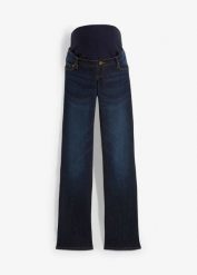 "Dżinsy ciążowe ""komfort-stretch"" ze stretchem, Bootcut". Niebieskie jeansy damskie bonprix, bez wzorów, z jeansu, moda ciążowa. Za 169.99 zł.