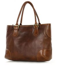 Torebka do ręki kuferek genuine leather made in Italy - MARCO MAZZINI brązowy. Brązowe torebki do ręki damskie bez wzorów, ze skóry, bez dodatków. Za 669.00 zł.