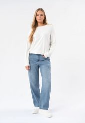 Niebieskie jeansy, Cropped straight, D-NAYA. Niebieskie jeansy damskie Volcano, bez wzorów, z bawełny, eleganckie. Za 169.99 zł.