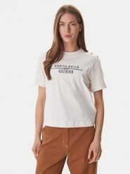 Guess T-Shirt GUESS x NORTH SAILS W6GI03 K2657 Écru Relaxed Fit. T-shirty damskie Guess, xl, z aplikacjami, z bawełny, bez kołnierzyka, bez ramiączek. Za 259.99 zł.