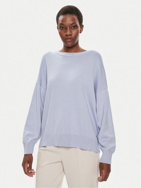 Tamaris Apparel Sweter Bari TAW0319 Błękitny Loose Fit. Niebieskie swetry nierozpinane damskie Tamaris Apparel, bez wzorów, z wiskozy, bez kołnierzyka, bez ramiączek. Za 169.99 zł.