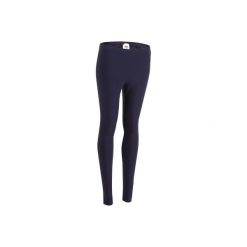 Legginsy Slim Gym & Pilates Salto 100 damskie. Niebieskie legginsy damskie DOMYOS, bez wzorów, z bawełny. W wyprzedaży za 17.99 zł.
