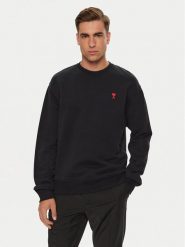 AMI Paris Bluza BFUSW001.730 Czarny Regular Fit. Czarne bluzy męskie AMI PARIS, m, bez wzorów, z bawełny, bez ramiączek, bez kaptura. Za 999.99 zł.