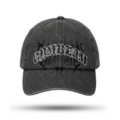 Czapka unisex fitness grafitowa Abyss. Szare czapki damskie GYMBEAM, z aplikacjami, z bawełny, vintage. Za 67.90 zł.