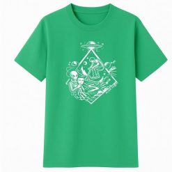 T-shirt hulajnoga Hello Human Starfall - Koszulka na hulajnogę wyczynowa Alien Scoot (zielona). Zielone bluzki damskie AlienScoot, l, bez wzorów, z bawełny, młodzieżowe, bez kołnierzyka, bez ramiączek. Za 69.00 zł.