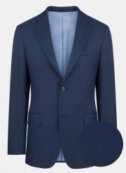 PAKO LORENTE – Marynarka garniturowa MERALD PPLM9-3G-214-N. Niebieskie garnitury męskie Pako Lorente, bez wzorów, bez kołnierzyka, bez ramiączek. Za 219.99 zł.