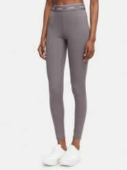 Guess Legginsy V5BB06 K1942 Szary Slim Fit. Szare legginsy damskie Guess, z aplikacjami, z syntetyku. Za 264.99 zł.