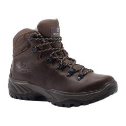 Buty trekkingowe wysokie damskie Terra GTX. Brązowe obuwie trekkingowe damskie Scarpa, z gore-texu, bez zapięcia. Za 929.99 zł.
